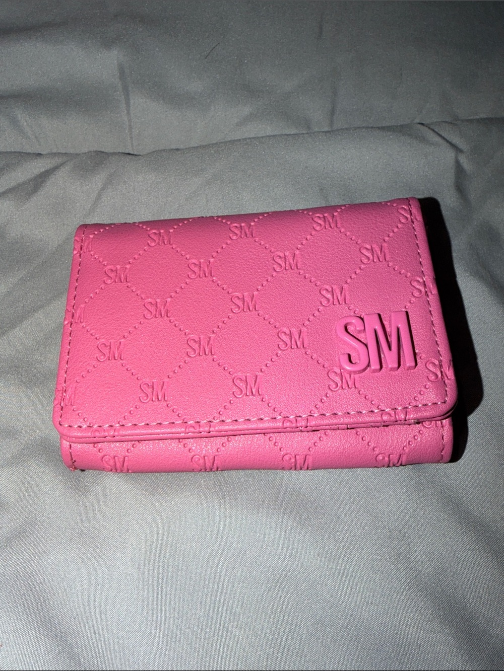 Steve Madden Pink Embossed Trifold Wallet